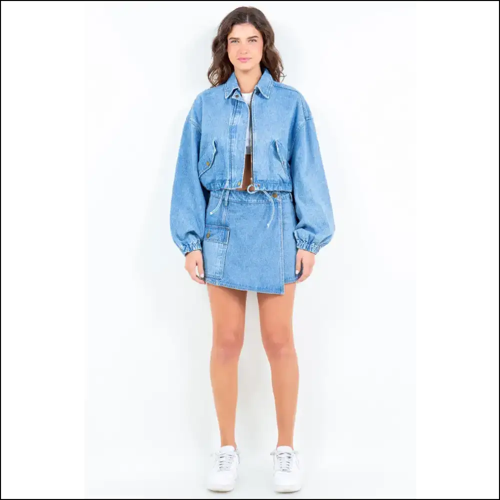 American Bazi Cargo Pocket Denim Skort - Skorts