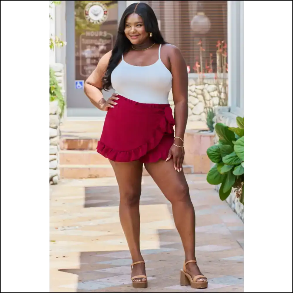 Geegee Remember me Plus Size Ruffled Hem Skort - Skorts
