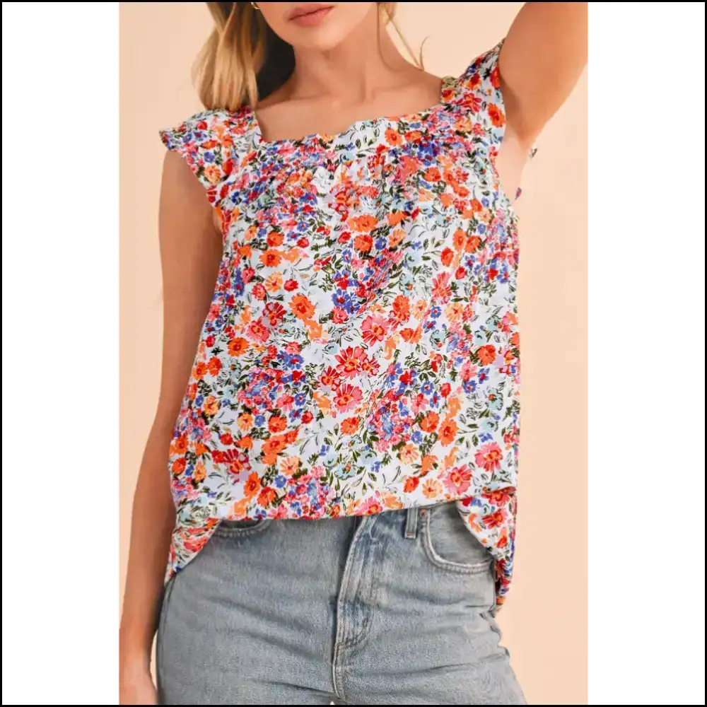 Rose Red Boho Floral: Needful Things’ Sleeveless Shirt 🔥 Adventure Awaits! - s - Shirts