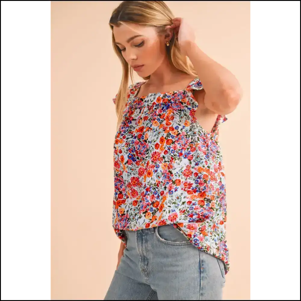 Rose Red Boho Floral: Needful Things’ Sleeveless Shirt 🔥 Adventure Awaits! - Shirts