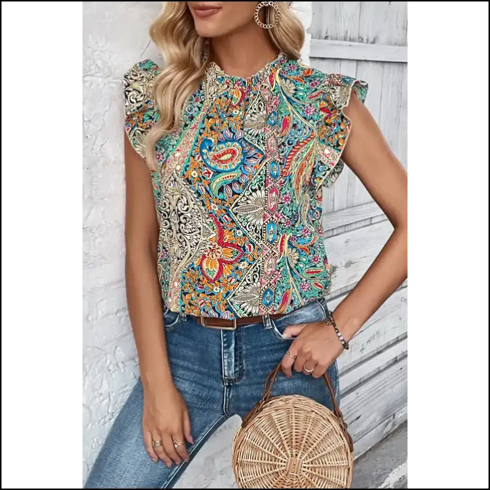 Paisley Pandemonium: when Multicolor Ethnic Goes Wild 🤪 at Needful Things! - Sleeveless Shirts