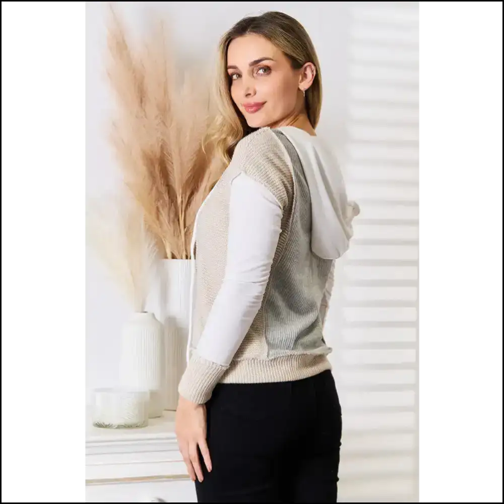 Block out Boring with our Color Exposed Seam Hoodie! - Sweatshirts & Hoodies