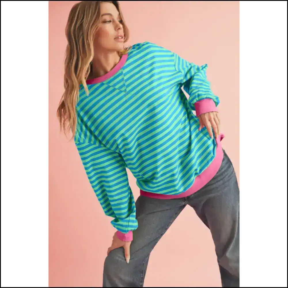 Sky Blue Stripe Pullover: Comfy and Stylish (finally!) - Red / s - Sweatshirts & Hoodies