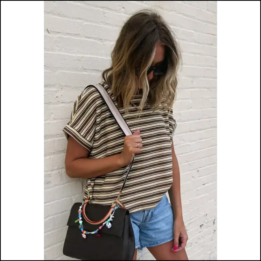 Chic Brown Stripe Tee: Side Slit & Ready to Slay π
from Needful Things! - t Shirts