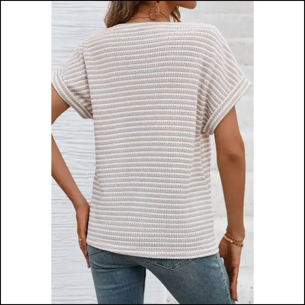Khaki Striped Chic t Shirt: Finally Fashion that Understands my Existential Dread ๐ Shirts