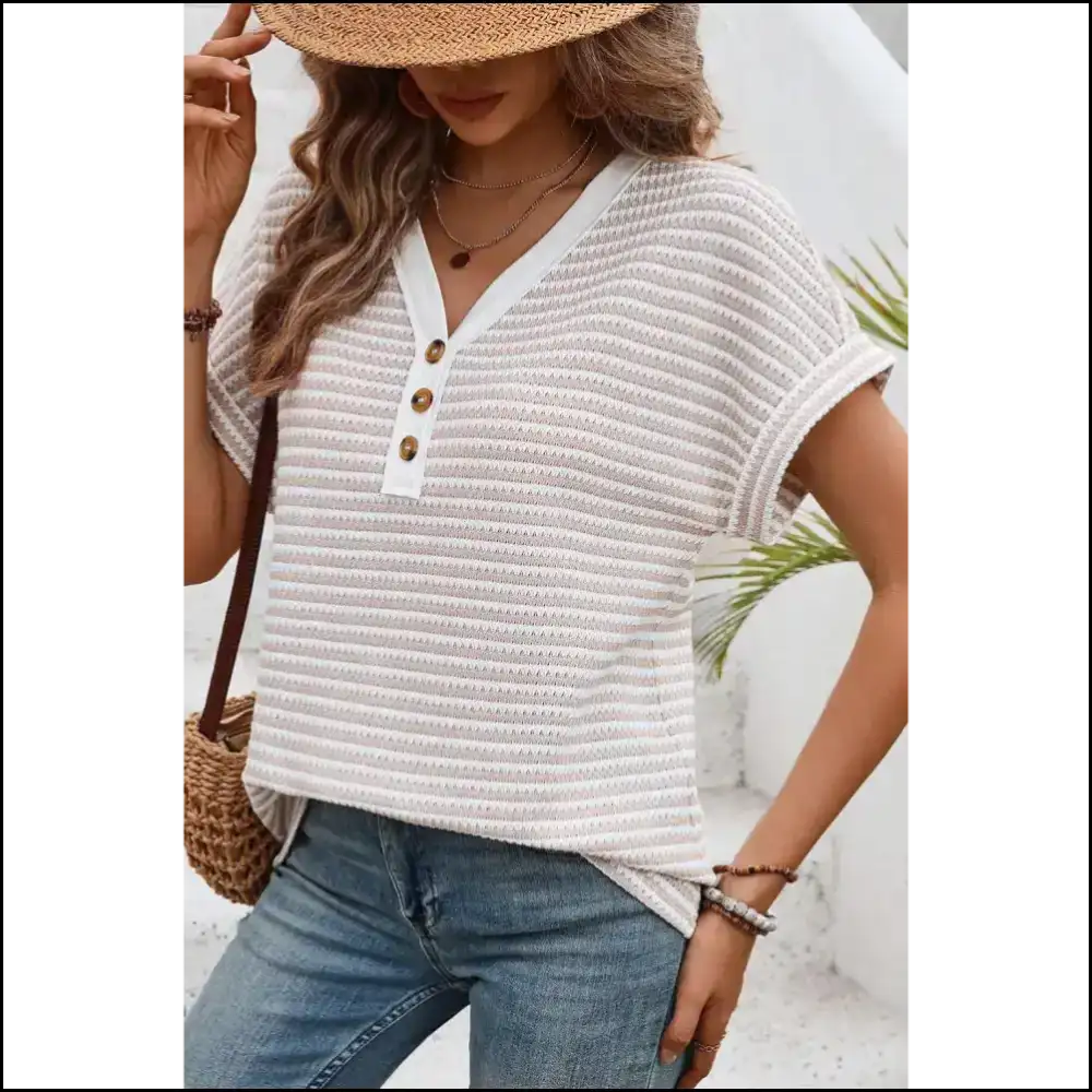 Khaki Striped Chic t Shirt: Finally Fashion that Understands my Existential Dread ๐ Shirts