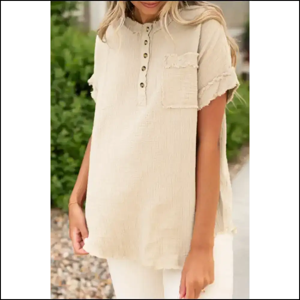 Needful Things: Get your Frayed Trim Henley On! ๐ Parchment Textured Frayed! - s - t Shirts
