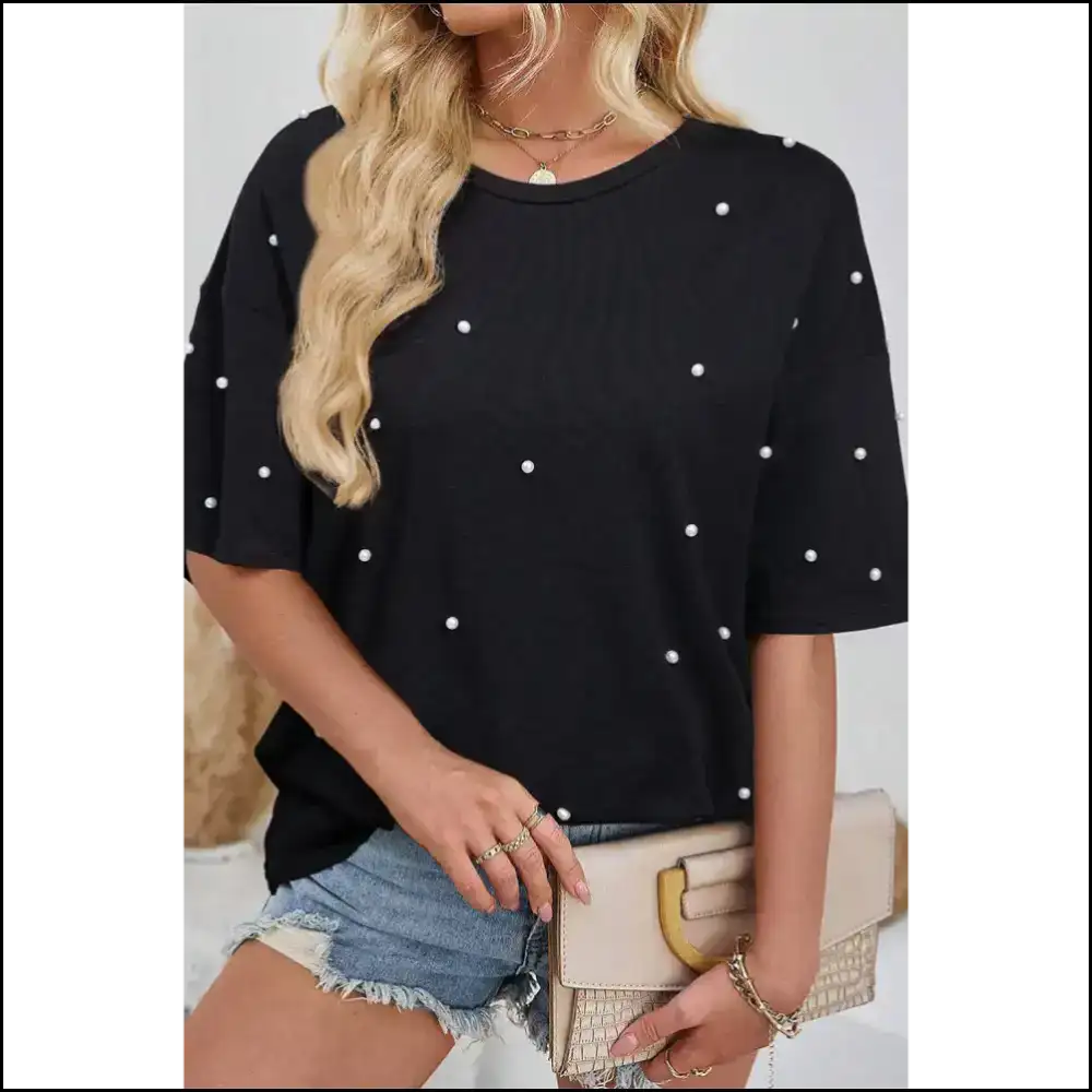 Black Pearl Beaded Tee: Fabulous Needful Things 🖤 - s - t Shirts