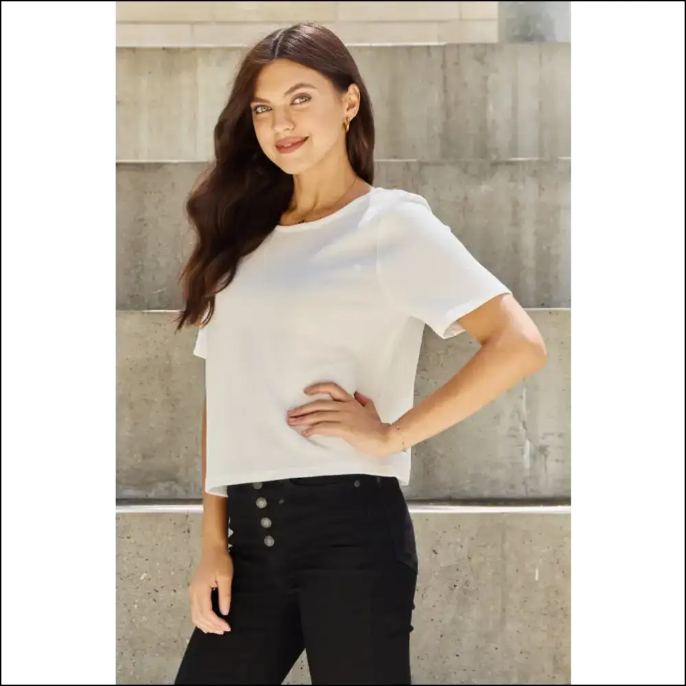Pearly White Criss Cross Open Back T-shirt - t Shirts