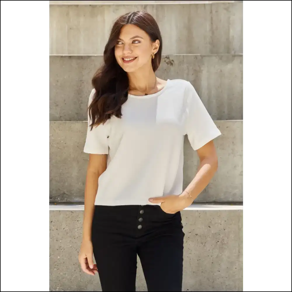 Pearly White Criss Cross Open Back T-shirt - t Shirts