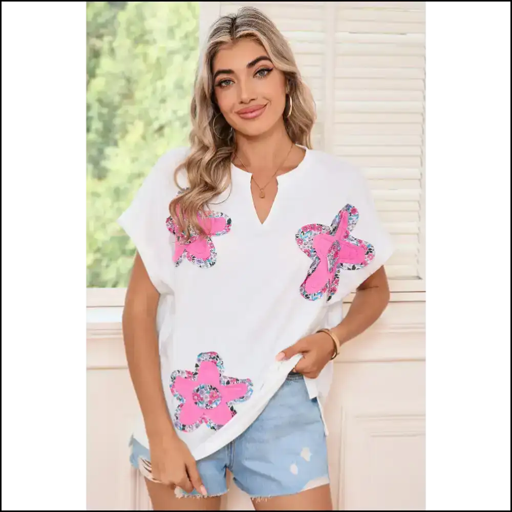 Chic White Floral Tee: Because Adulting is Hard Enough 🌼 - s - t Shirts