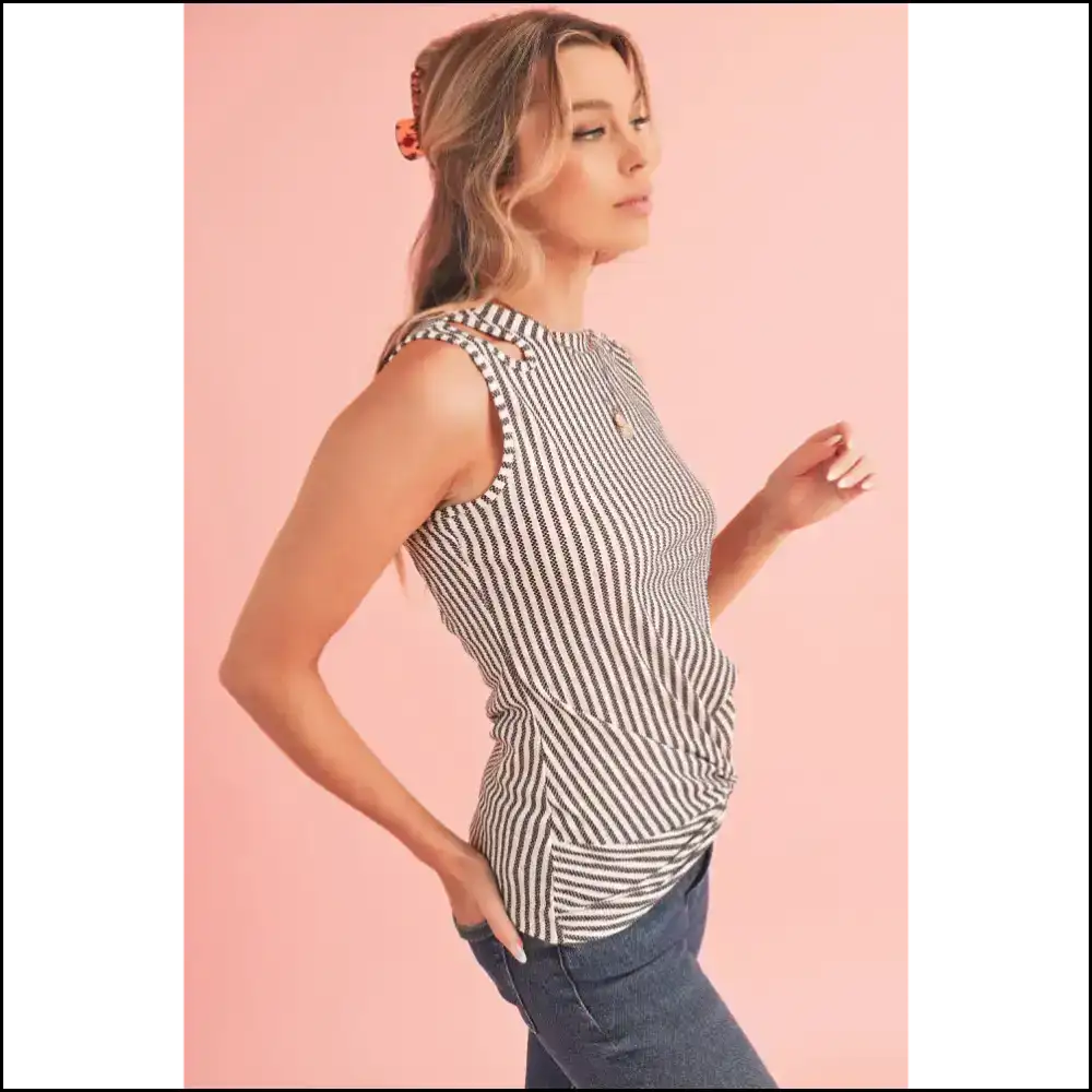 Gray Striped Cutout: Tank you Next (from Needful Things ๐) - Tops