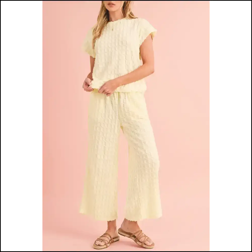 Apricot Lattice Pants Set: Wide Leg so Comfy You’ll Ditch your Therapist 😂 / s Two Piece Sets