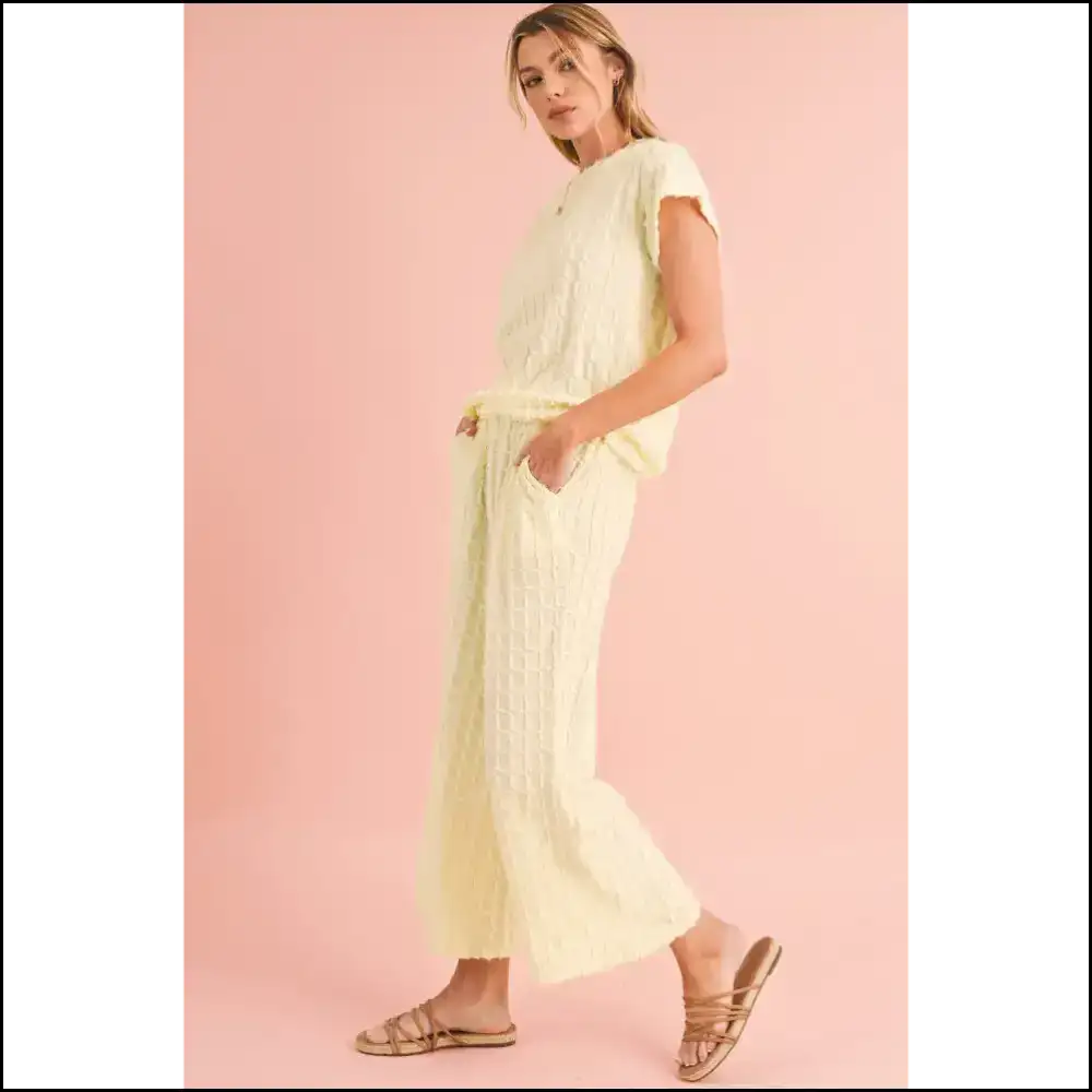 Apricot Lattice Pants Set: Wide Leg so Comfy You’ll Ditch your Therapist 😂 Two Piece Sets