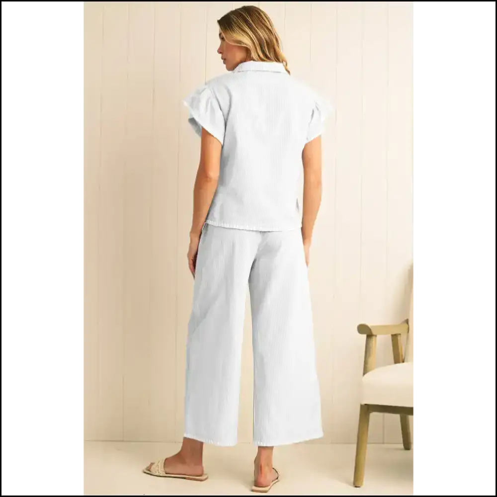 Chic Gray Stripe: Effortlessly Fabulous Pants Set ๐ Needful Things - Two Piece Sets
