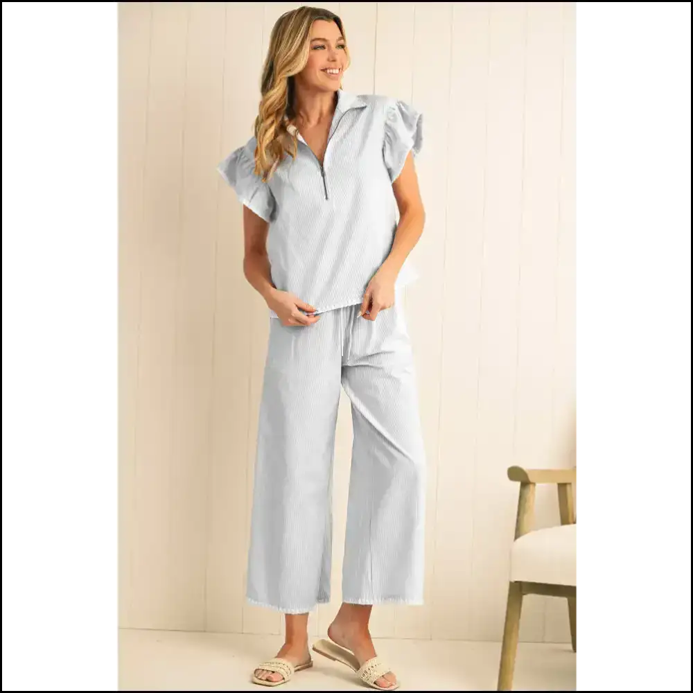 Chic Gray Stripe: Effortlessly Fabulous Pants Set ๐ Needful Things - Stripe / s - Two Piece Sets