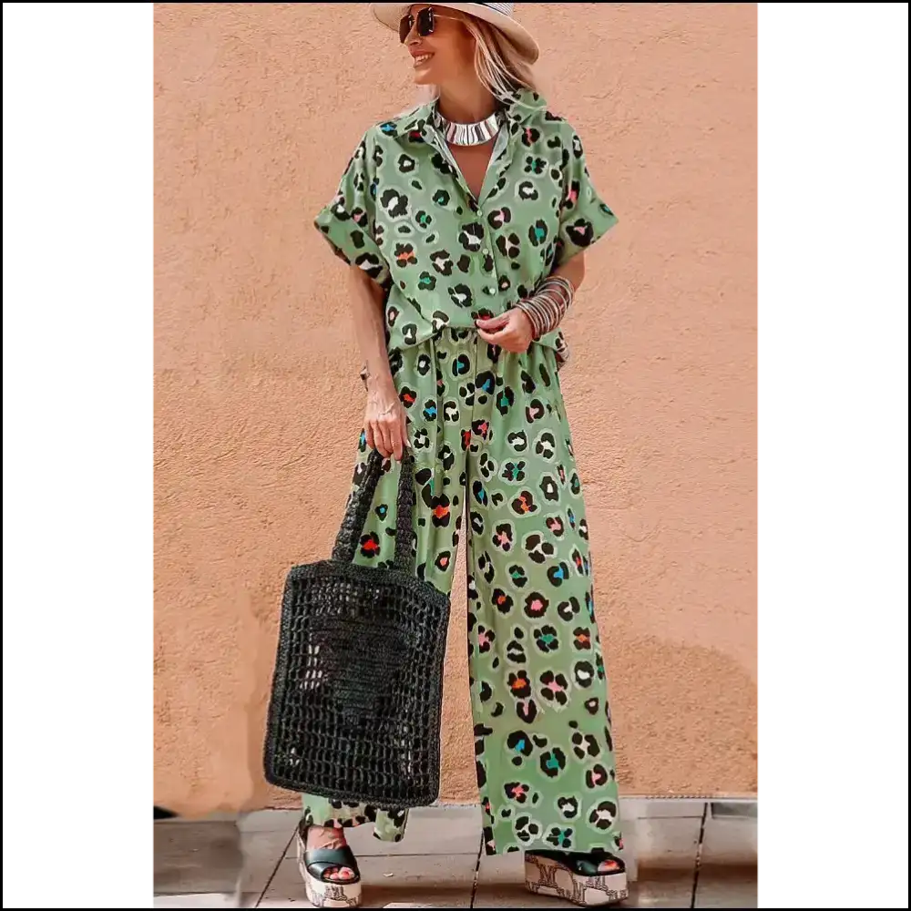 Fierce Green Leopard Pants Set: so Good Itโs Practically Illegal ๐ Two Piece Sets