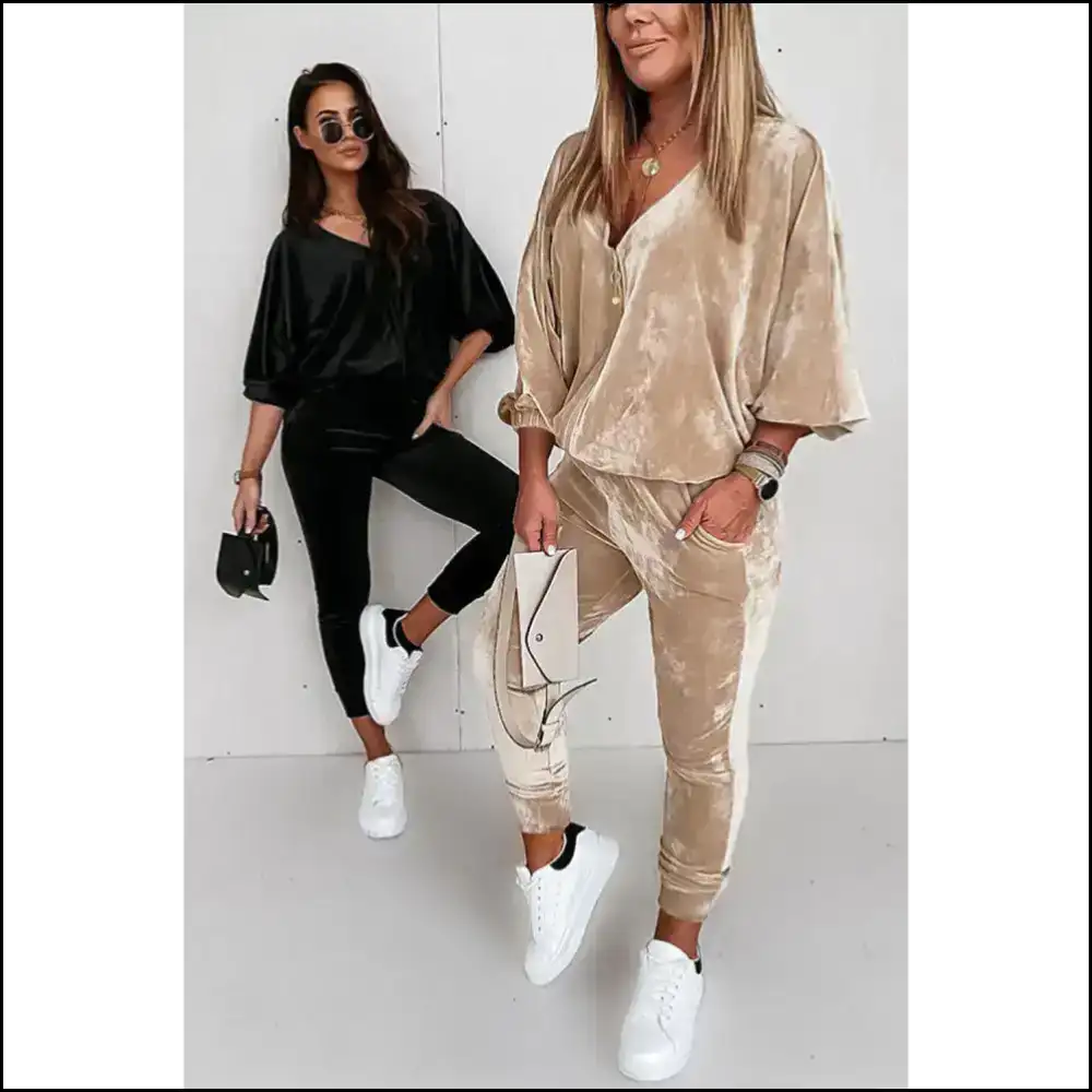 Parchment Velvet Luxe Lounge Set: so Soft Youll Never Leave 🛌 Needful Things Two Piece Pants Sets