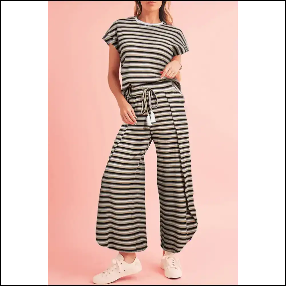 Rainbow Tee Pants Set: Slayin Fabulous one Stripe at a Time! Needful Things 🌈 - Two Piece Sets