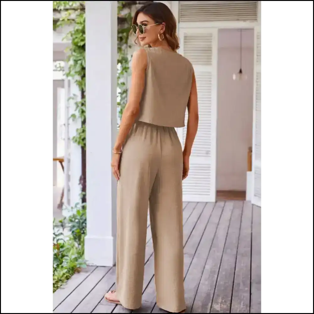 Goat Buttoned Vest Wide Leg Pants Set: Baaa Dass Needful Things Style ππ Two Piece Sets