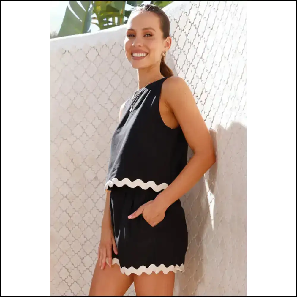 Chic Black Ricrac: Needful Things’ Fabulous Summer Fit 🖤🔥 Two Piece Shorts Sets