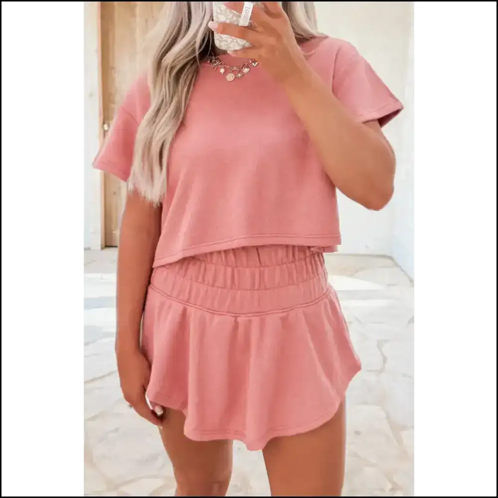 Blossom Cropped Tee Set: Needful Things Made Chic πΈπ / s Two Piece Shorts Sets