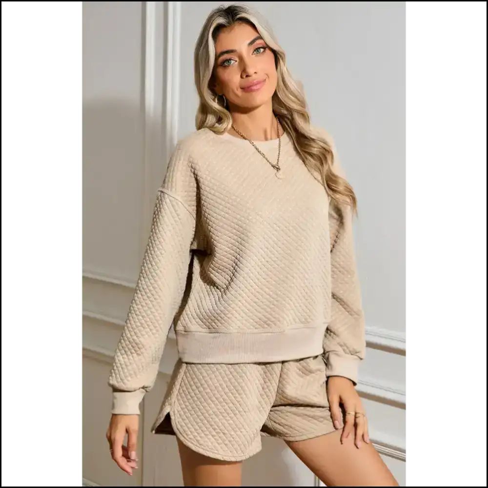 Parchment Diamond Quilted: Netflix & Chill π Needful Things - Two Piece Shorts Sets