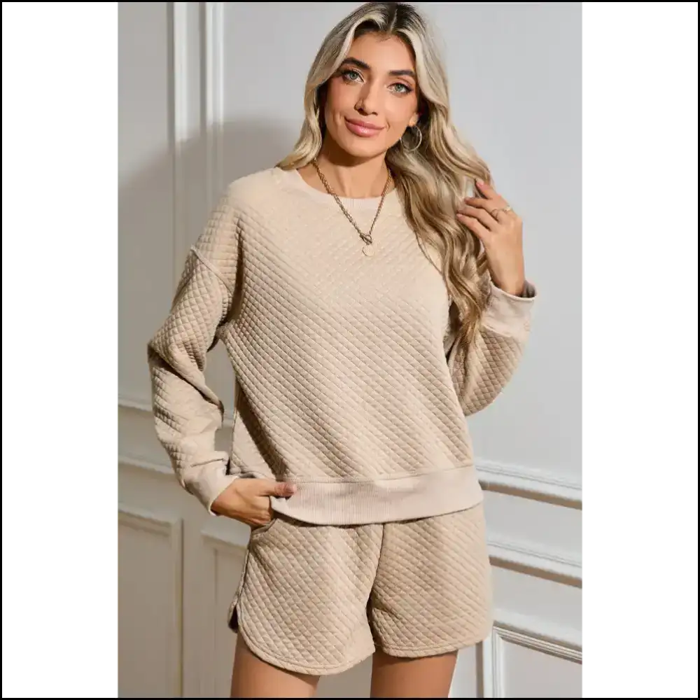 Parchment Diamond Quilted: Netflix & Chill π Needful Things - Two Piece Shorts Sets