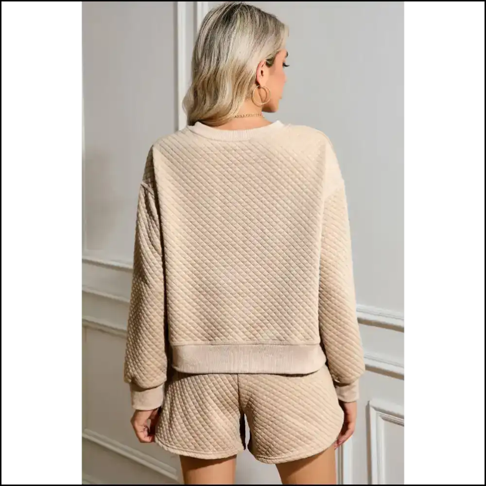 Parchment Diamond Quilted: Netflix & Chill π Needful Things - Two Piece Shorts Sets