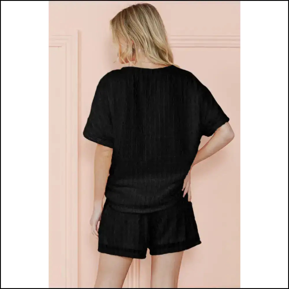 Chic Black Frill Drawstring Shorts Set: Dangerously Cute π Needful Things Beige / s Two Piece Sets