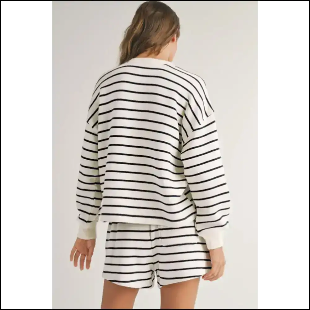 Striped Henley Pullover: Needful Things Gorgeous Set π€π€ - Two Piece Shorts Sets