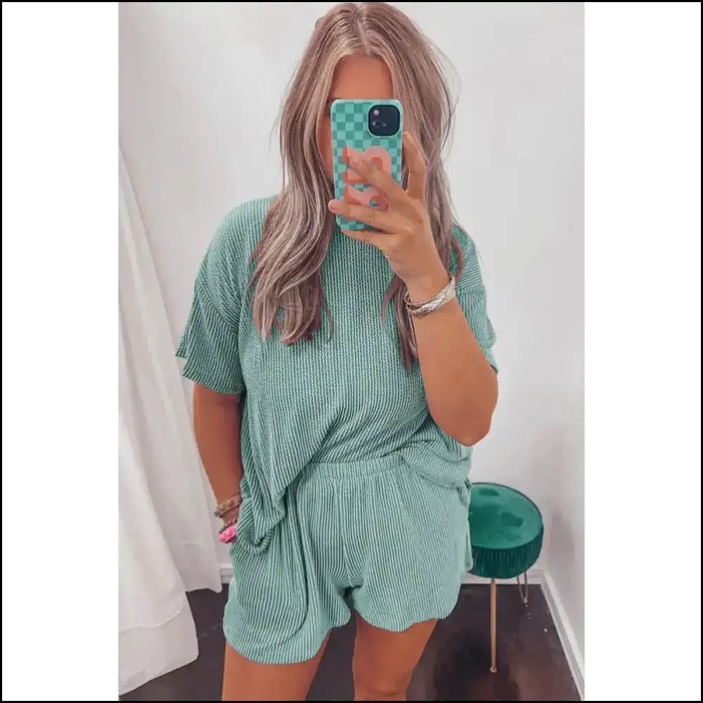 Iceland Blue Ribbed: so Comfy Youll Forget Pants π Needful Things Two Piece Shorts Sets