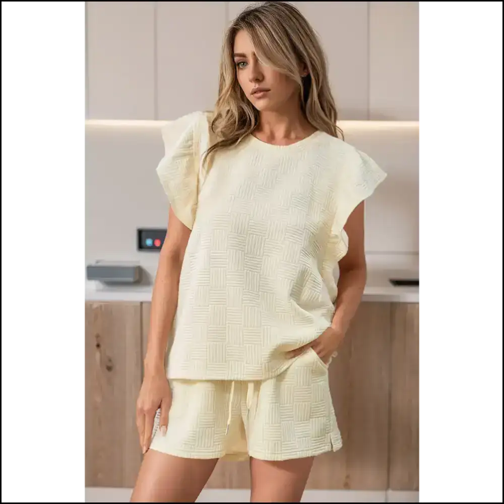 Ruffle Sleeve Tee & Shorts: Slay Queen 👑 (needful Things) Two Piece Shorts Sets