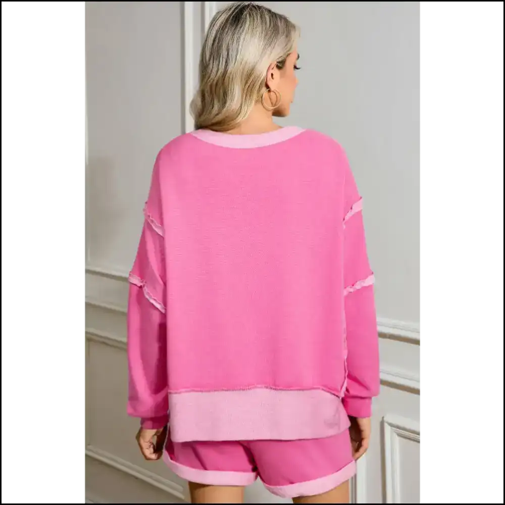 Sachet Pink Patchwork: so Comfy Youll Never Leave the Couch ๐ Two Piece Shorts Sets