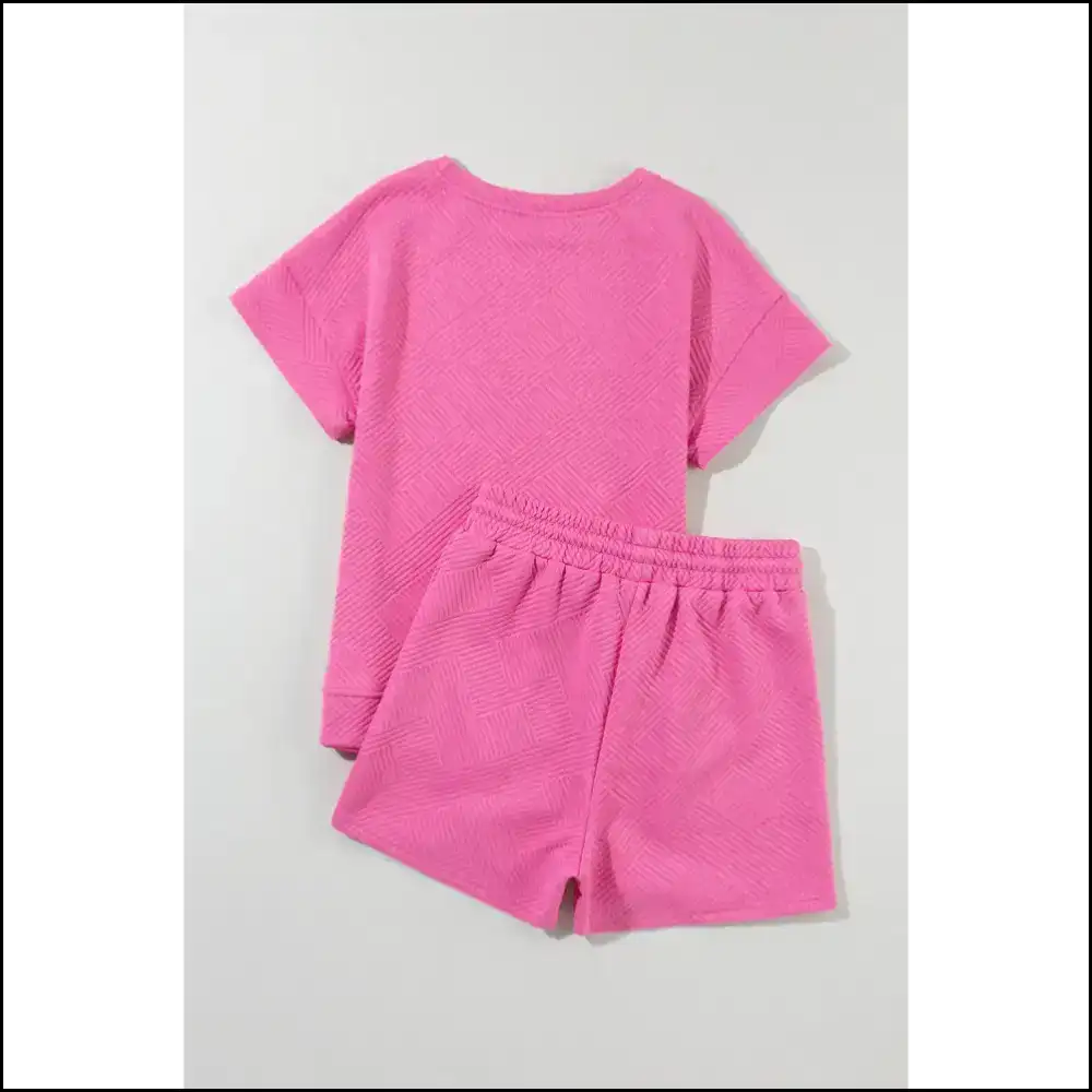 Strawberry Pink 2pcs Shorts Set: Prepare for Utter World Domination - Two Piece Sets