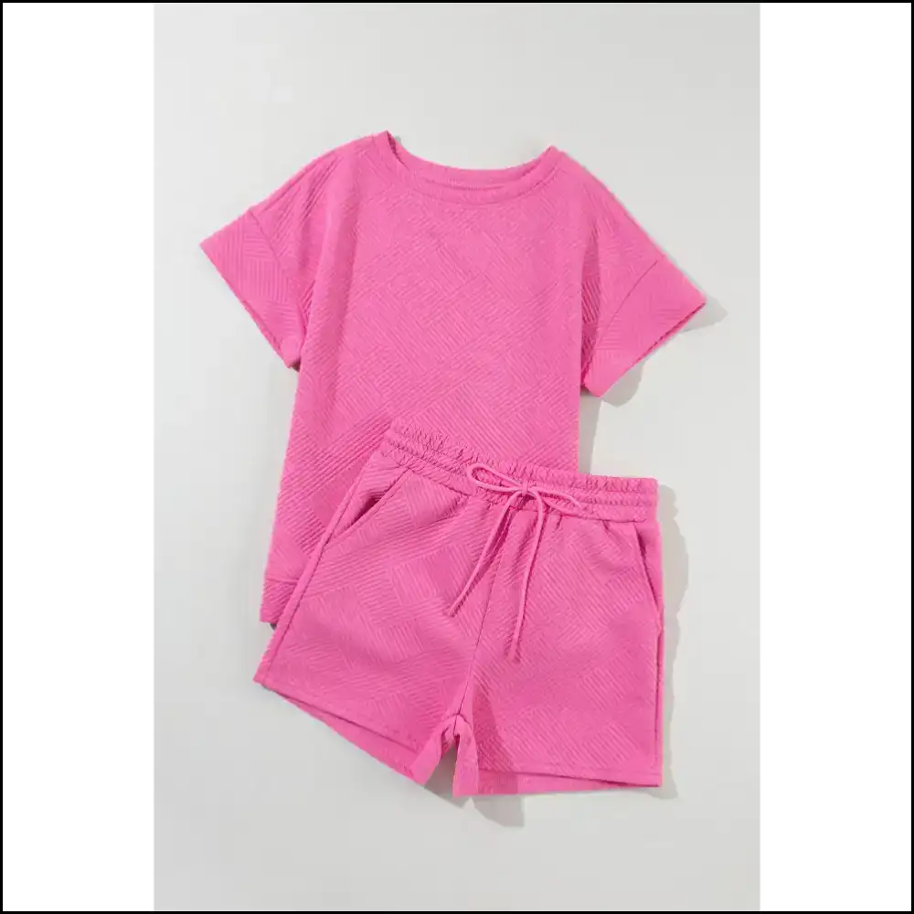 Strawberry Pink 2pcs Shorts Set: Prepare for Utter World Domination - Two Piece Sets