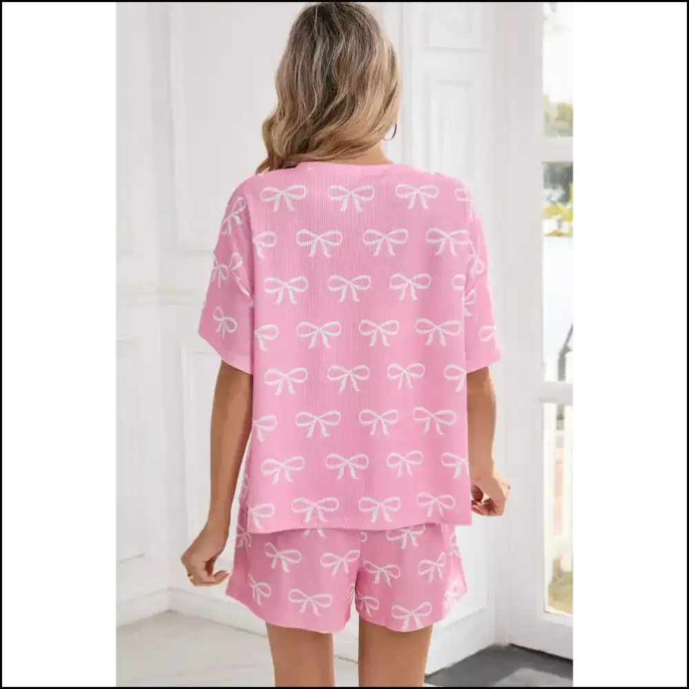 Pink Wfle: Needful Things’ Comfy Cute Catastrophe 🎀 Two Piece Shorts Sets