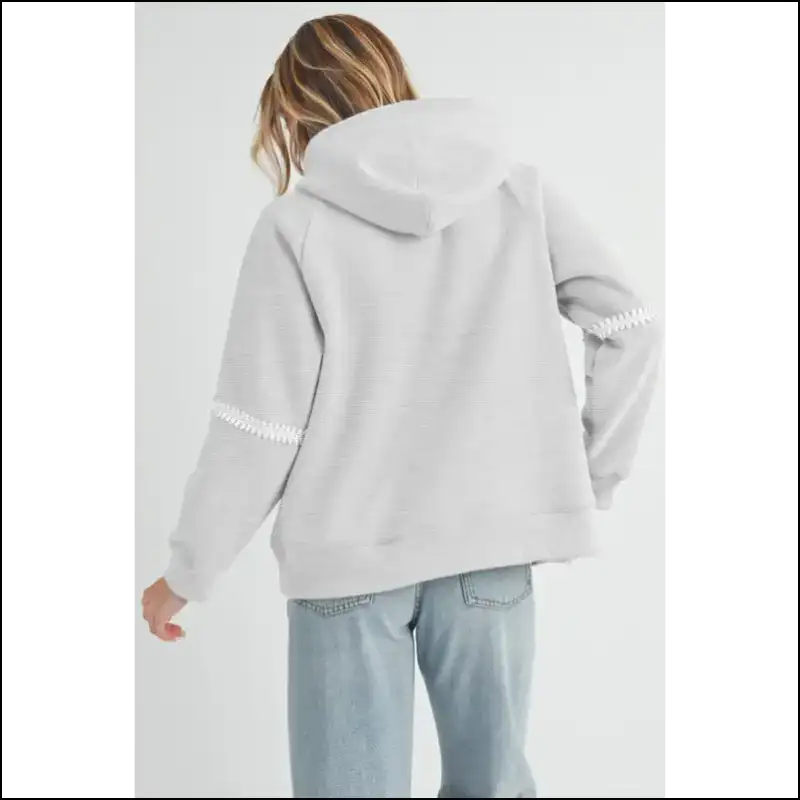 Aemi + co Lace Detail Drawstring Hoodie - Hoodies Sweatshirts & on Sale Worldwide Shipping