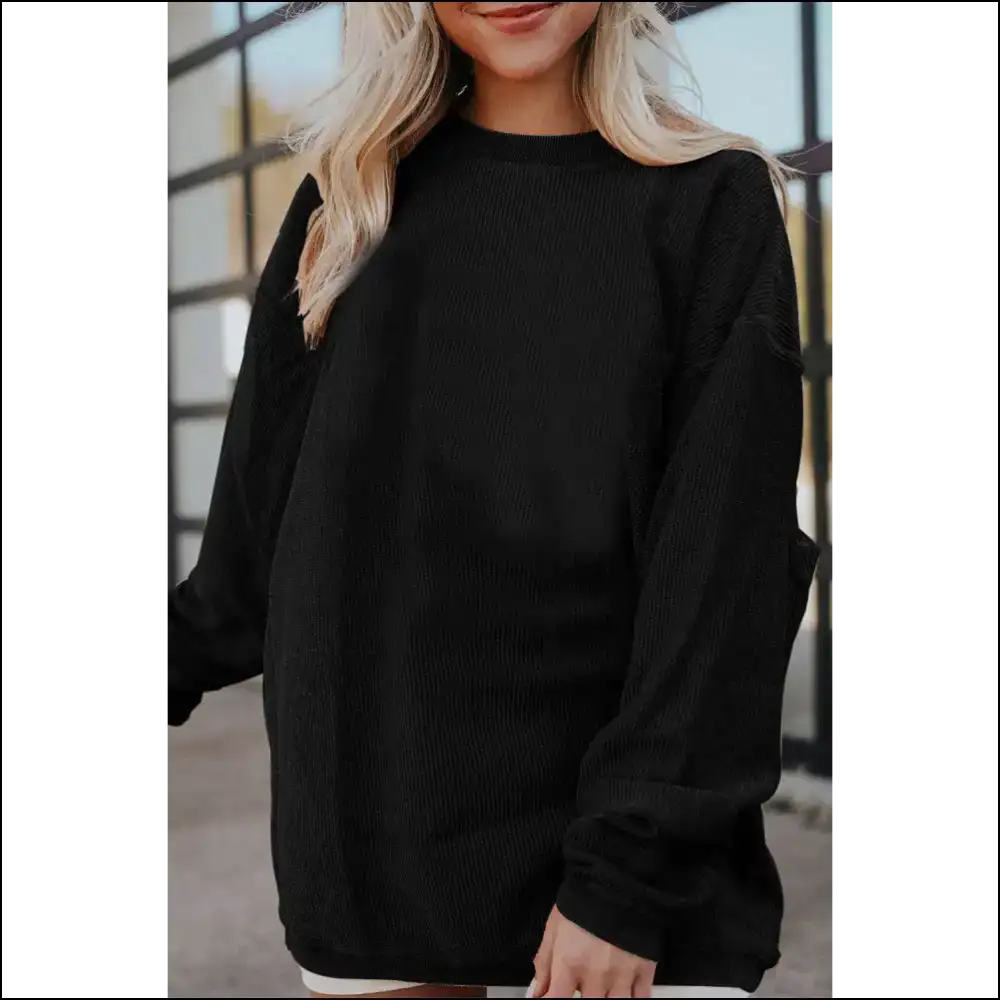 Apricot Drop Dead Gorgeous Oversized Sweatshirt! Needful Things. 🍑 - Black / s - Sweatshirts & Hoodies on Sale Worldwide Shipping