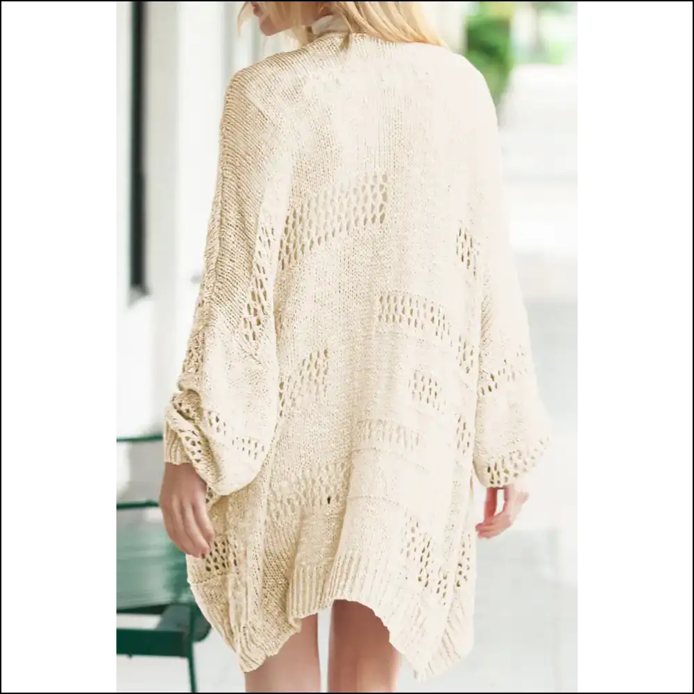 Apricot Hollowed Knit: Cardigan Confidence π Needful Things - Cardigans on Sale Worldwide Shipping