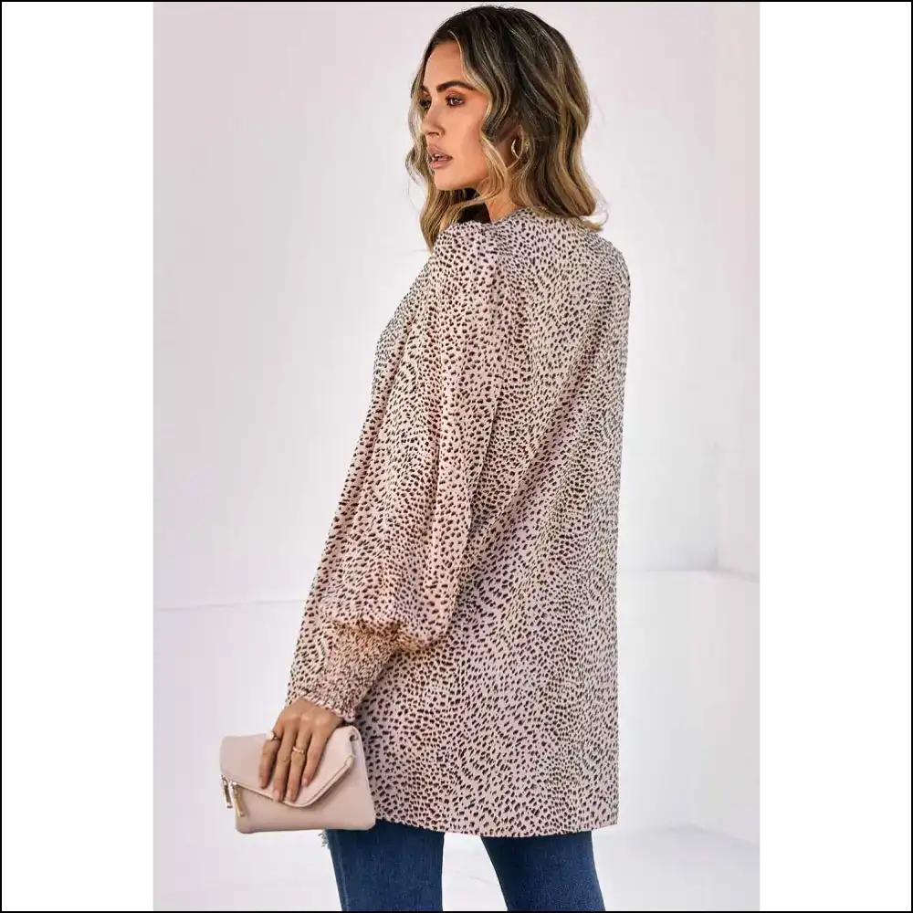 Apricot Leopard Print Cardigan: Unleash your Inner Cat (...always Fabulous!) π - Cardigans on Sale Worldwide Shipping