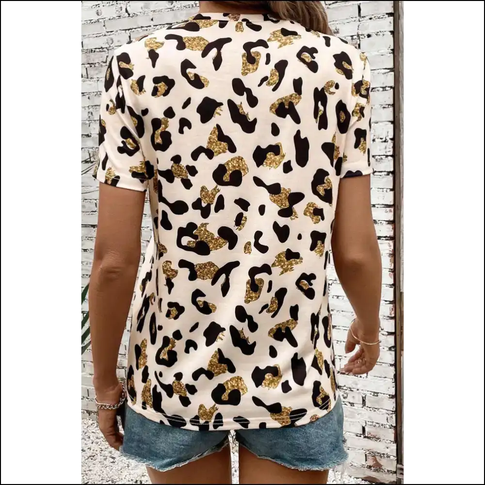 Apricot Leopard Print Tee: Needful Things Fierce 🔥 - t Shirts on Sale Worldwide Shipping