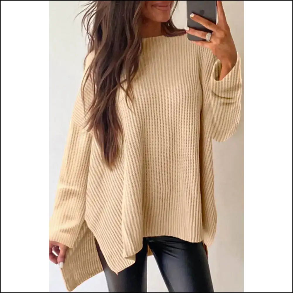 Apricot Plain Oversized Sweater: so Cozy Youll Ghost your Friends π» Needful Things - s - Sweaters on Sale Worldwide Shipping