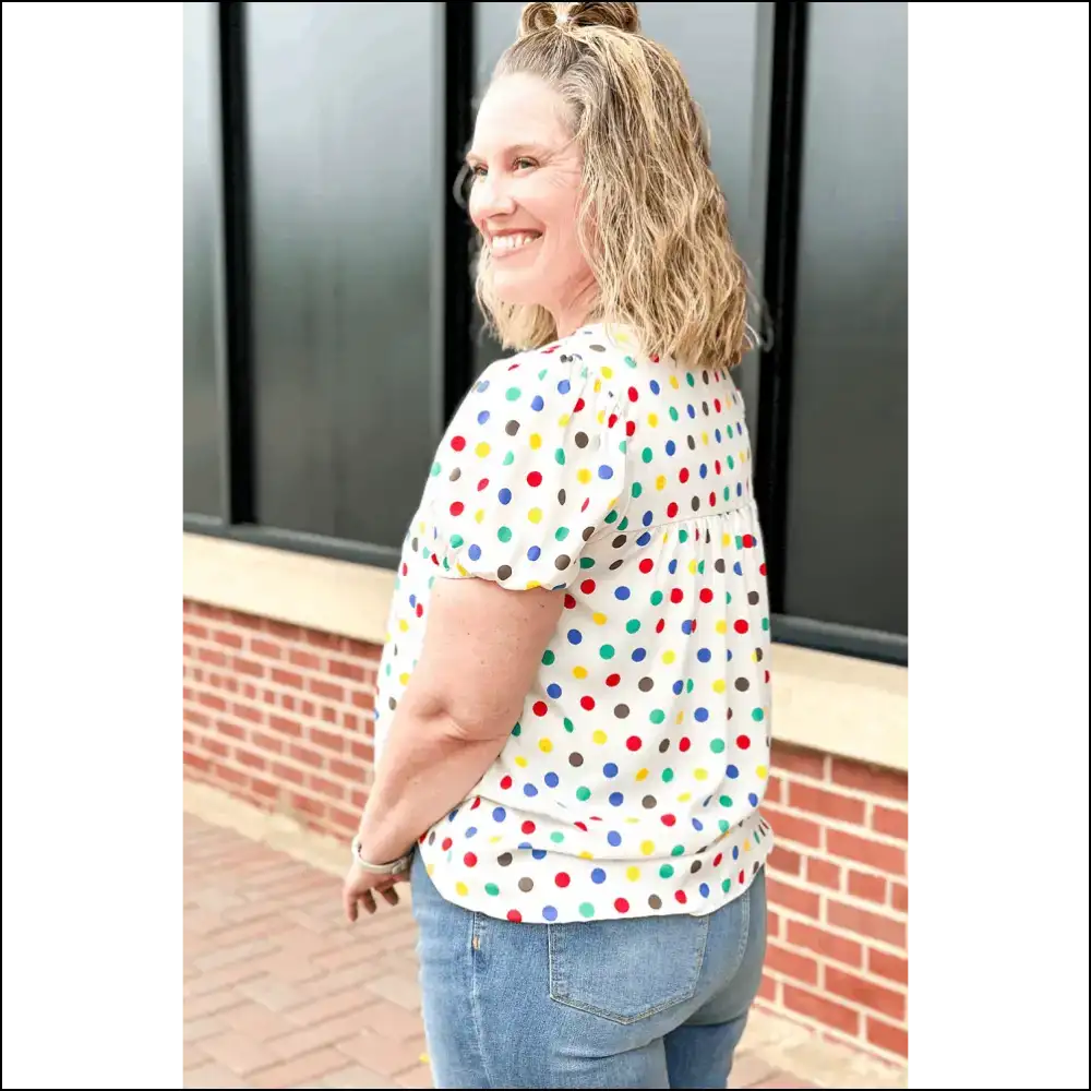 Apricot Polka Dot Top: Because Dieting is Hard π Needful Things - Plus Size Tops on Sale Worldwide Shipping