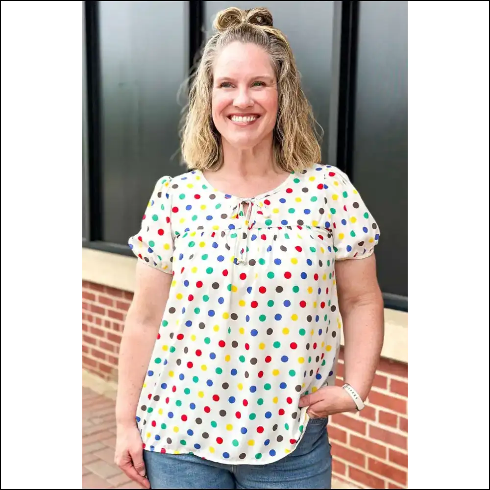 Apricot Polka Dot Top: Because Dieting is Hard π Needful Things - Plus Size Tops on Sale Worldwide Shipping
