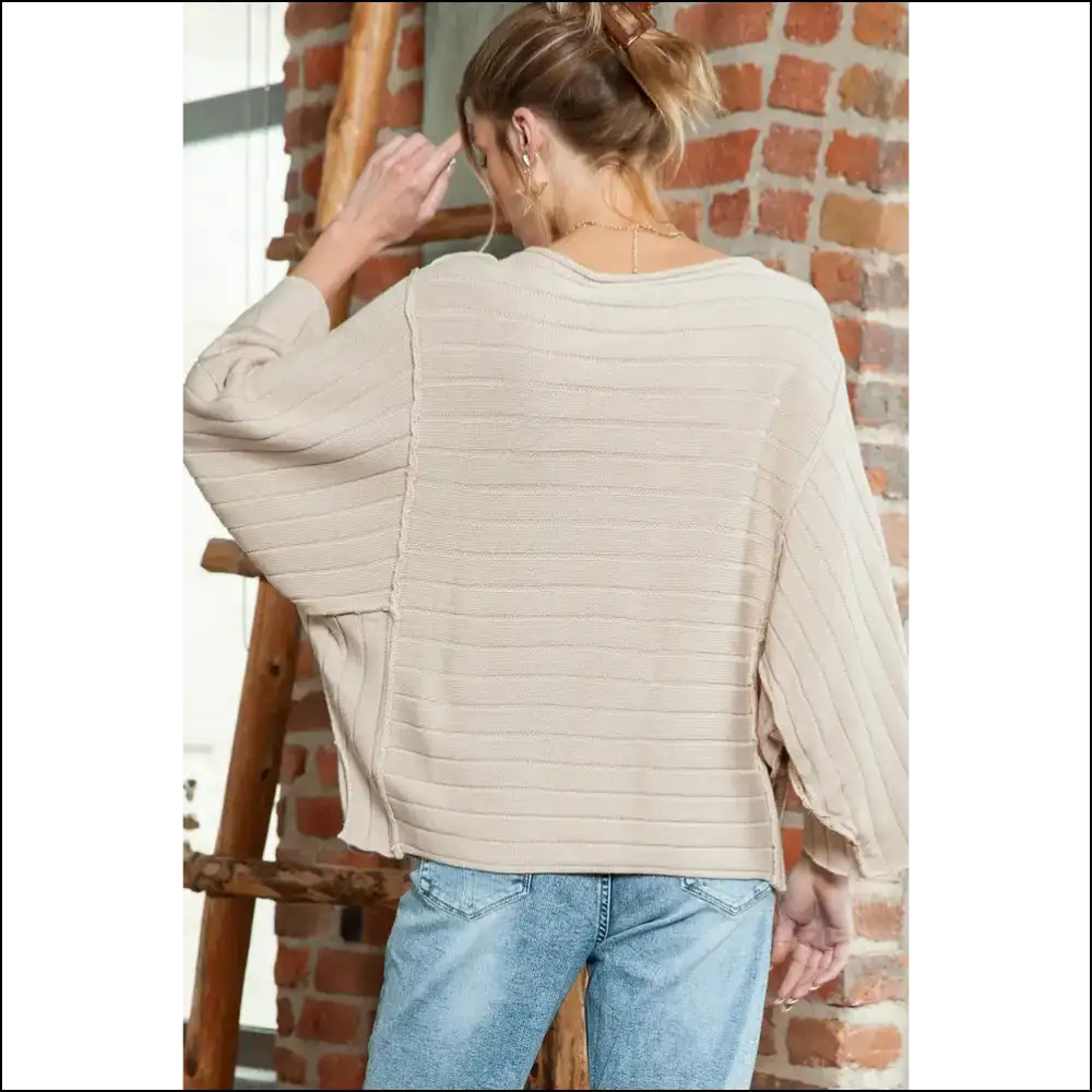 Apricot Ribbed Knit: Sweater Weather just Got Real ๐ - Sweaters on Sale Worldwide Shipping