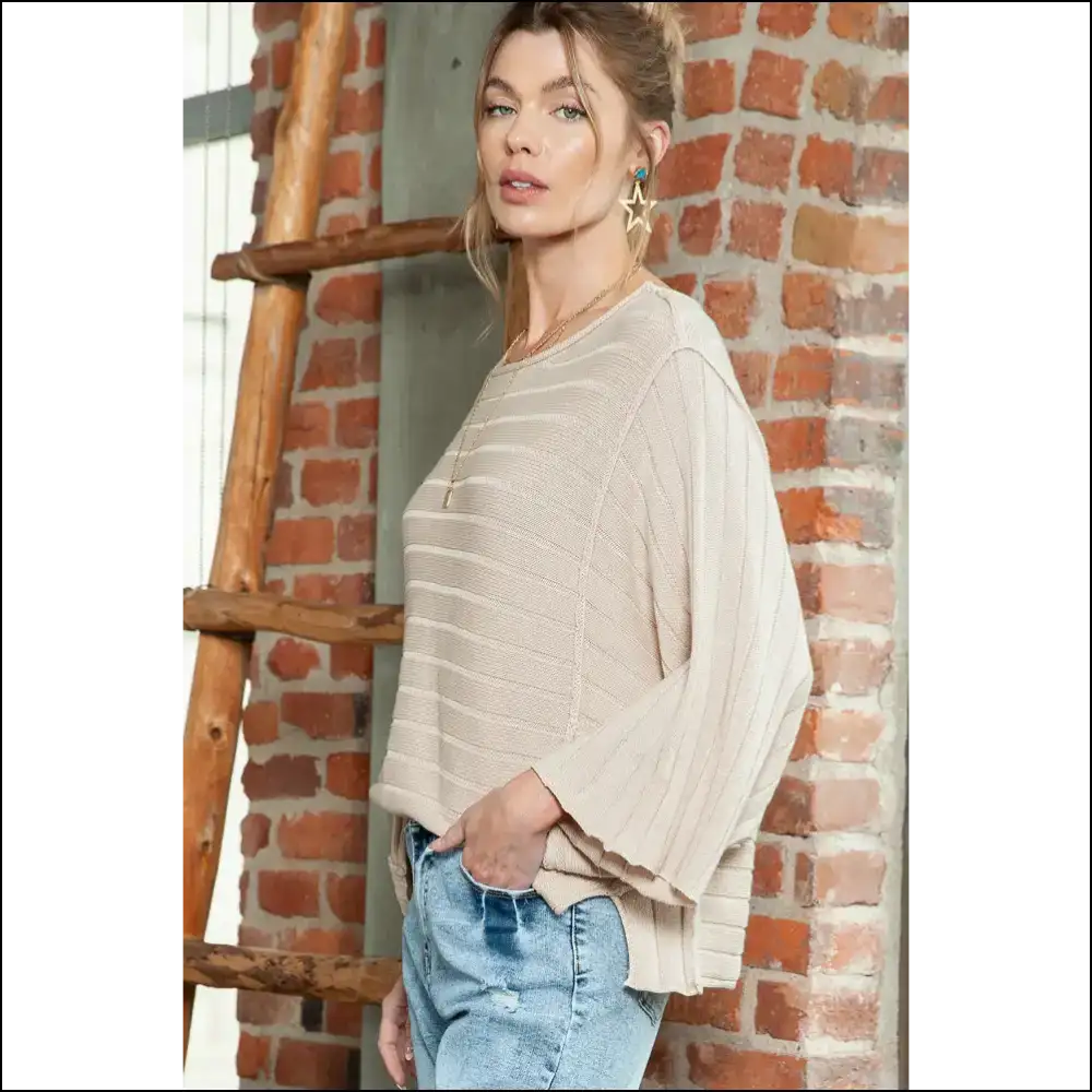 Apricot Ribbed Knit: Sweater Weather just Got Real ๐ - Sweaters on Sale Worldwide Shipping