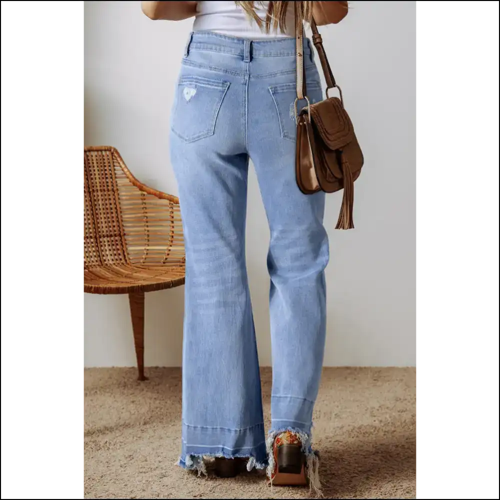 Ashleigh Blue Acid Wash Flared Jeans: Dangerously Groovy ๐ - Jeans on Sale Worldwide Shipping