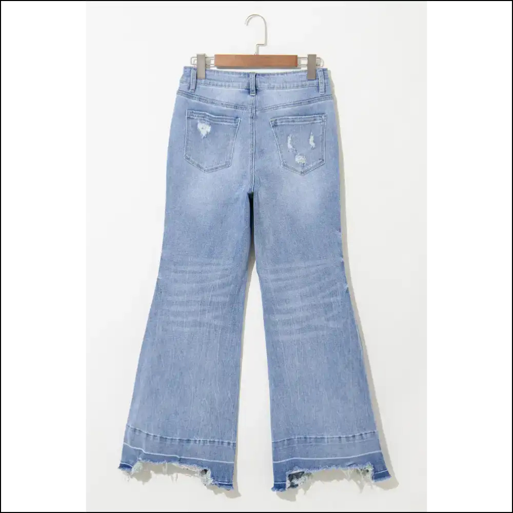 Ashleigh Blue Acid Wash Flared Jeans: Dangerously Groovy ๐ - Jeans on Sale Worldwide Shipping