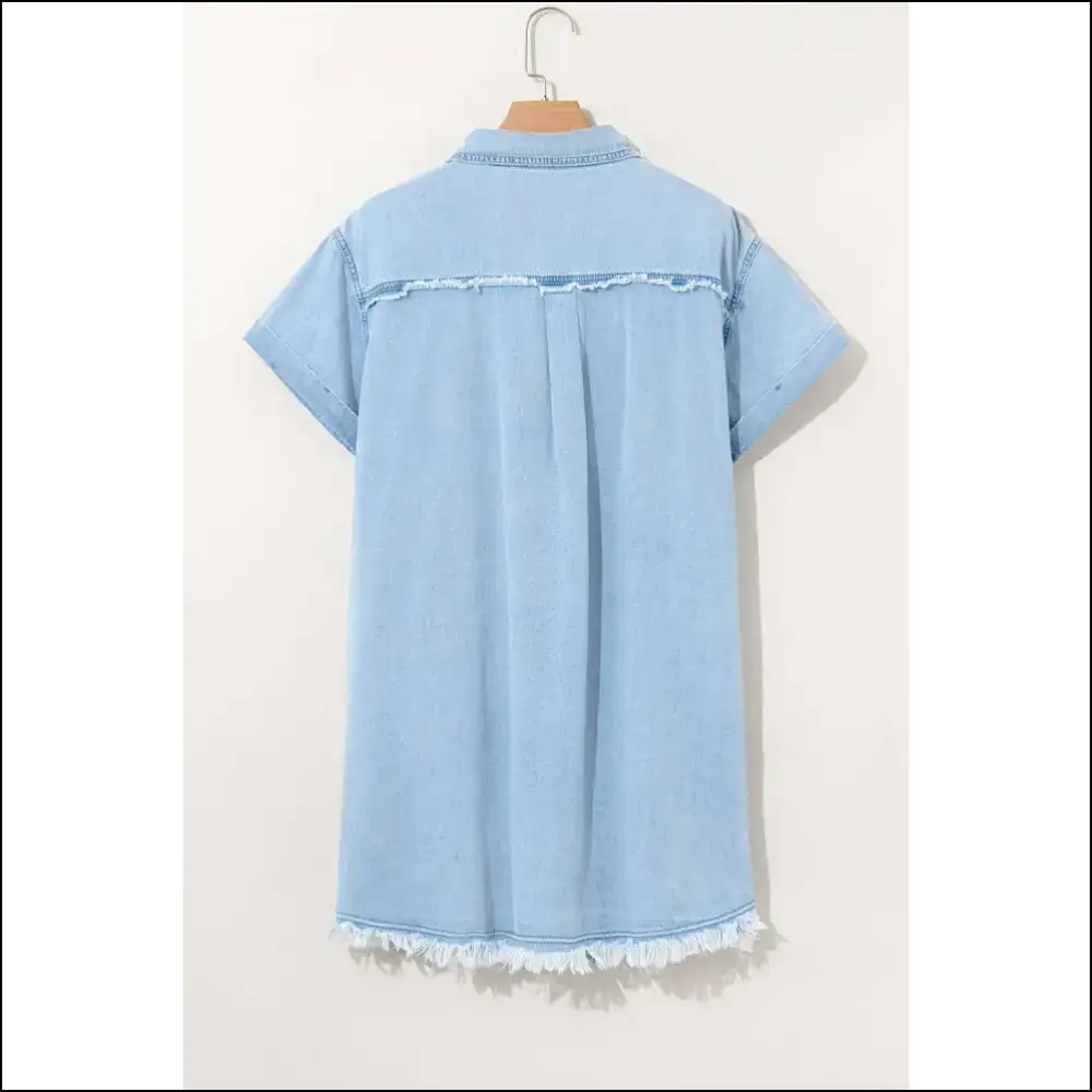 Ashleigh Blue Denim Shirt Dress: World Domination 👑 - Plus Size Dresses on Sale Worldwide Shipping